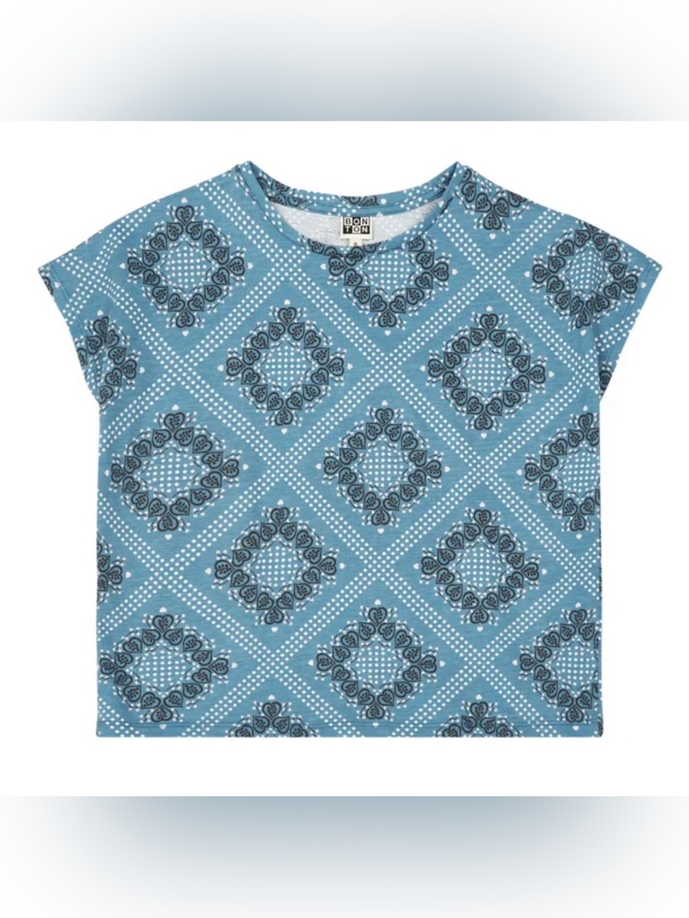 Bonton Organic Cotton Bandana T-Shirt | Blue
